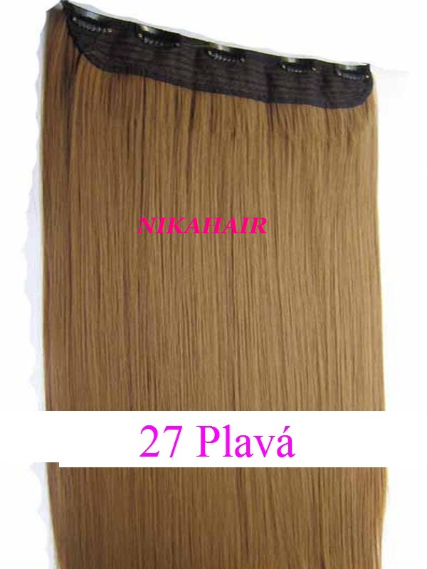 Clip in vlasy - 60 cm dlhý pás vlasov - odtieň 27-Plavá